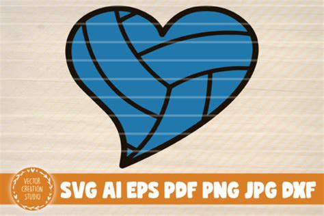 Volleyball Heart Clipart Graphic by VectorCreationStudio · Creative Fabrica