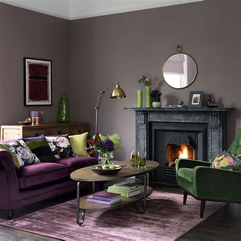 Regal Purple Green Living Room Ideas