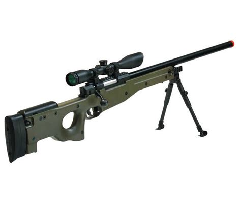 NEW UTG MK96 L96 AWP AWM AIRSOFT SNIPER RIFLE GUN OD GREEN w/ SCOPE 6mm ...