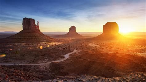 Arizona, Monument Valley, sunset, mountains, desert Wallpaper ...