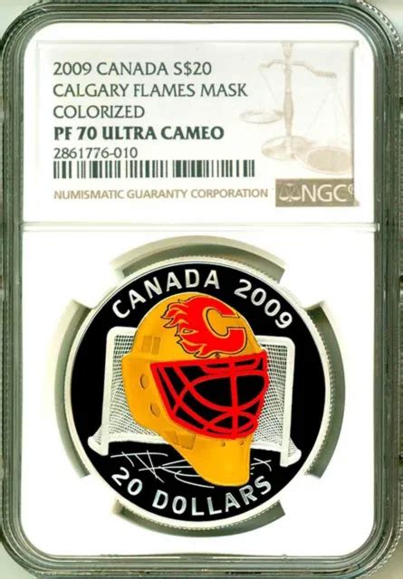 2009 CANADA S$20 Calgary Flames Goalie Mask Colorized 125 Mintage NGC PF70 UC $407.44 - PicClick CA