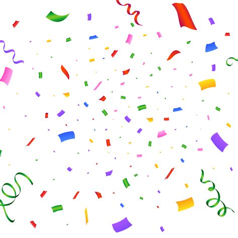 Confetti PNG image for birthday party background. Simple tinsel and confetti explosion. Colorful ...