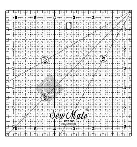 Square Quilting Ruler (300x300mm) - Sew Mate