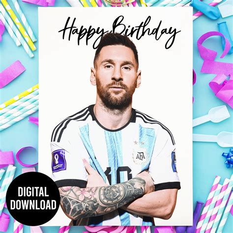 Messi Birthday Card Digital Download Lionel Messi Card - Etsy Canada