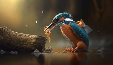 Premium Photo | Kingfisher catching a fish image