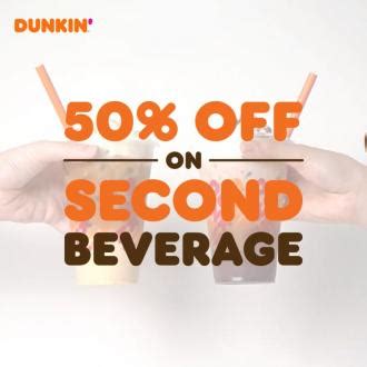 Dunkin' Coffee Hour Promotion 50% OFF 2nd Coffee