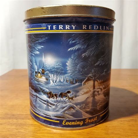 Terry Redlin Evening Frost Christmas Tin 6" Tall Beautiful Artwork Xmas Snow 🎄 | Terry redlin ...