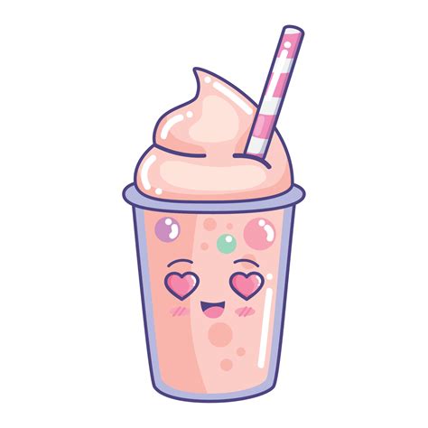 cute milkshake kawaii 16763347 Vector Art at Vecteezy