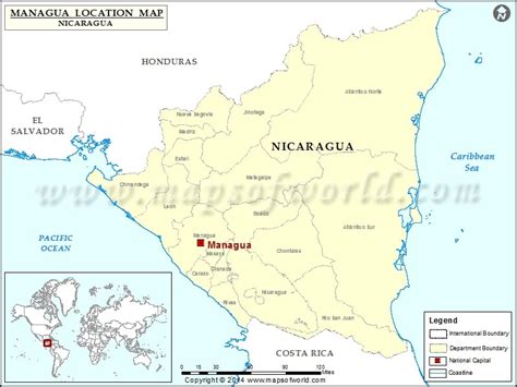 Where is Managua | Location of Managua in Nicaragua Map