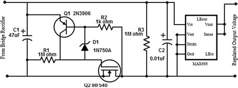 Schematic diagram of voltage regulator circuit. | Download Scientific ...