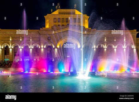 The Republic Square in Yerevan at night Stock Photo - Alamy