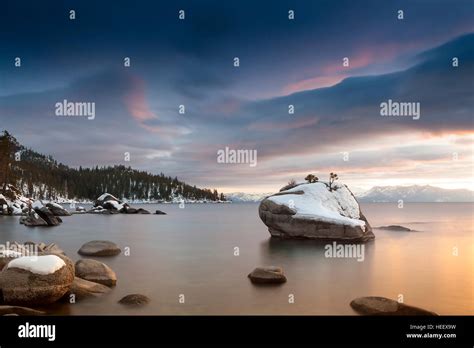 Bonsai Rock Sunset Lake Tahoe Stock Photo - Alamy