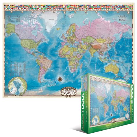 World Map Puzzle, 1000 Pieces - World Map Puzzle, 1000 Pieces - Shop Online at WorldOfMaps.com