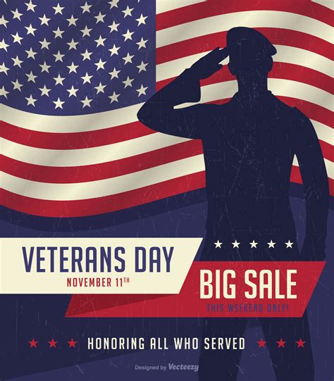 Veterans Day Retro Sale Poster 166088 Vector Art at Vecteezy