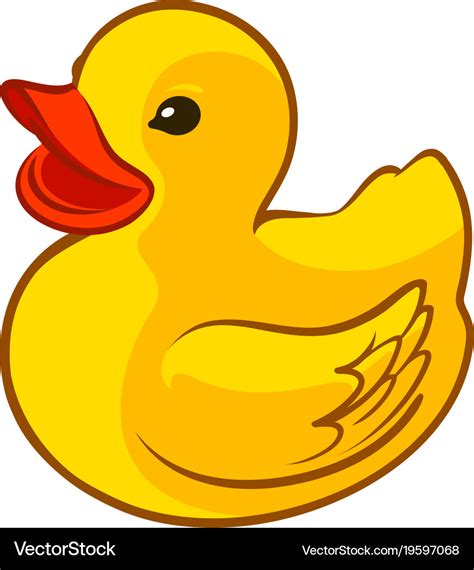 Rubber yellow duck toy symbol or icon cartoon Vector Image