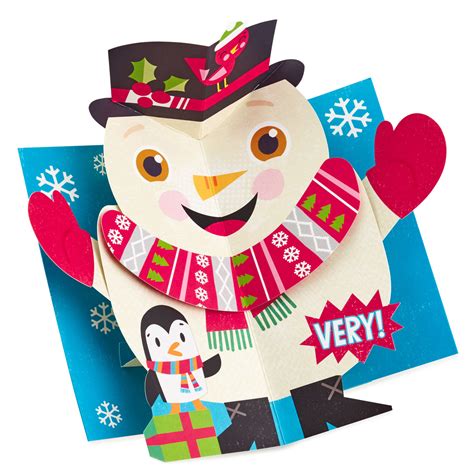 Merry Snowman Pop-Up Musical Christmas Card - Greeting Cards - Hallmark