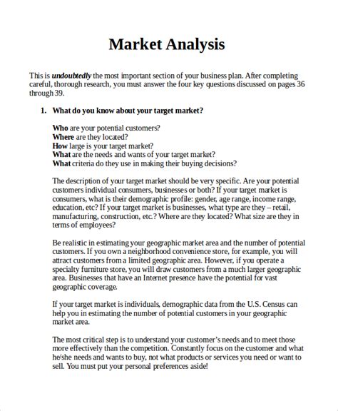 FREE 18+ Sample Market Analysis Templates in PDF | Excel | MS Word ...