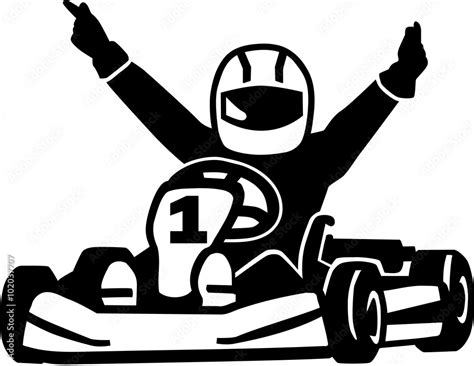 Winning kart racer Stock Vector | Adobe Stock