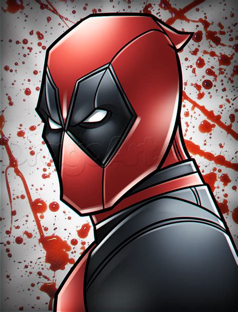 Drawing Deadpool Easy, Step by Step, Marvel Characters, Draw Marvel ...