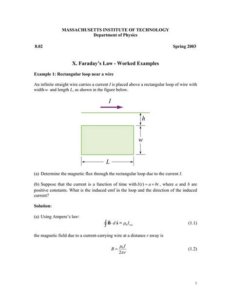 X. Faraday`s Law - Worked Examples