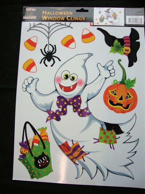 Large Sheet Halloween Window Stickers Decorations - Ghost Party Decoration | eBay
