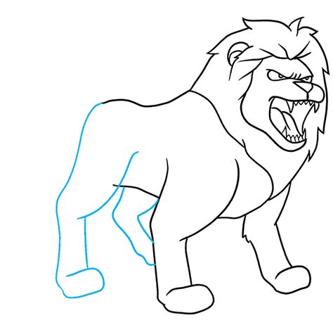 How To Draw A Lion Roaring For Kids