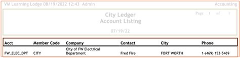 View the City Ledger Account Listing (Desktop)