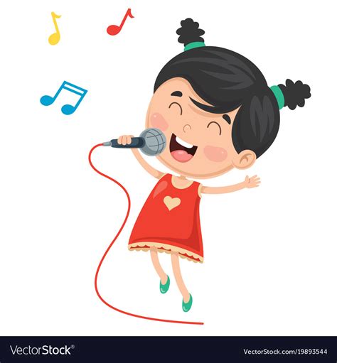 Kid singing Royalty Free Vector Image - VectorStock