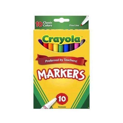 Crayola Fine Tip Markers, 10 Pack Classic Colors | Self Esteem Shop