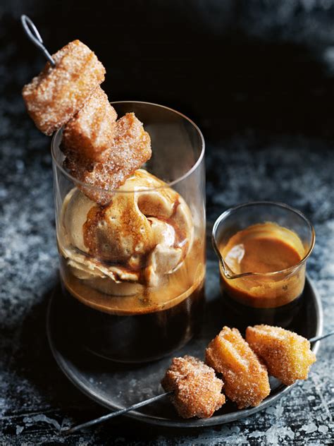 Caramel Affogato With Cinnamon Churros | Donna Hay