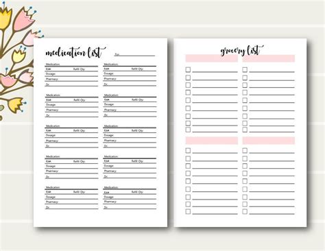 List Planner Printables Planner Lists List Inserts Gift - Etsy