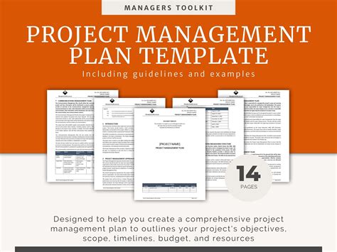 Project Management Plan Template Fully Editable MS Word With Examples PMP Project Management PMI ...