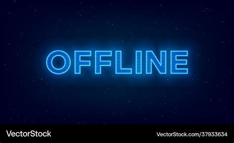 Hologram offline twitch banner glowing offline Vector Image