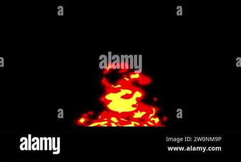 Large Cartoon Flame Animation.Flame Animation shot from the middle. 2D ...