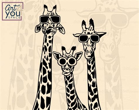 Giraffe SVG Funny Giraffes With Glasses African Safari - Etsy