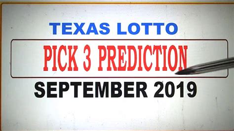 Texas Pick 3 Lottery Number Selection & Predictions For September 2019 - YouTube