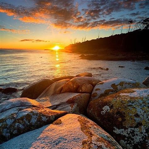 Sunrise over Tasmania’s Bay of Fires. #bayoffires #beach #tasmania # ...