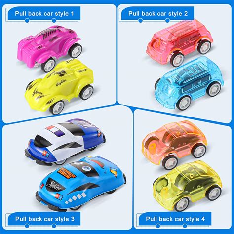 100 Pieces Pull Back Cars Assorted Mini Cars Fun Car Pack Mini Plastic Cars Small Car for ...