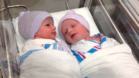 Newborn twins talking to each other - YouTube