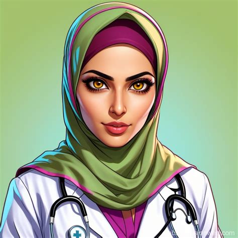 Hijab-Wearing Female Doctor with Distinctive Features | Stable Diffusion Trực tuyến