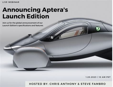 Aptera solar car launch Saturday | EVs & Beyond