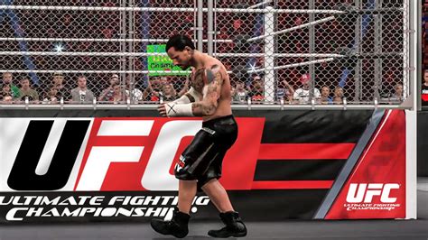 Cm Punk W/ UFC attire vs Brock Lesnar Steel Cage Match! WWE 2K15 (Next Gen) - YouTube