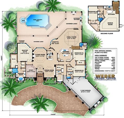 Villa Plans With Swimming Pool