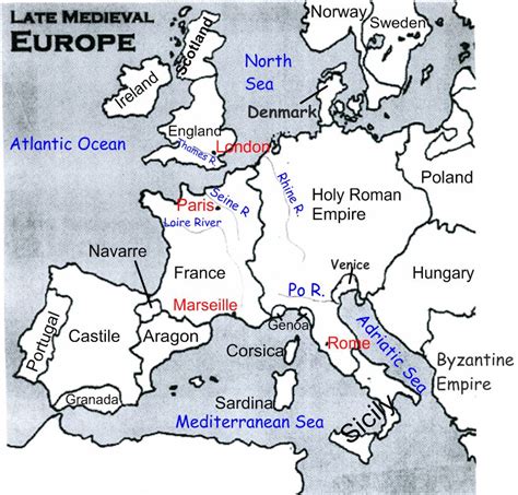 Blank Map Medieval Europe - Riset