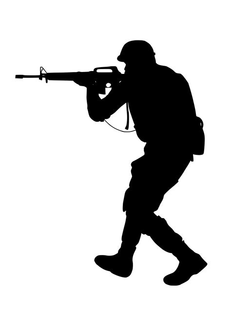 Banco de imagens : silhueta, arma de fogo, soldado, Guerreiro, especial, Forças, combate ...