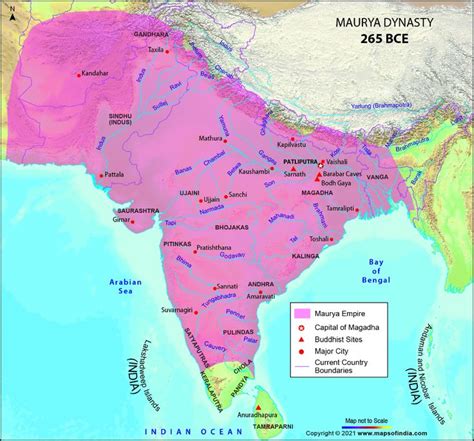 Maurya Empire during Ashoka 265 BCE | Indian history facts, Ancient ...