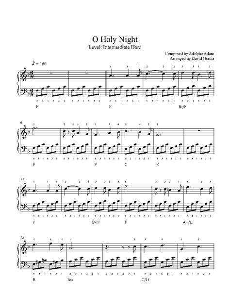 Printable O Holy Night Piano Sheet Music