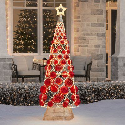 Member's Mark 7' Pre-Lit Decorative Ornament Tree - Red/Gold - Sam's Club | Prelit tree, Outdoor ...