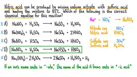 Question Video: Identifying the Chemical Equation for the Reaction ...