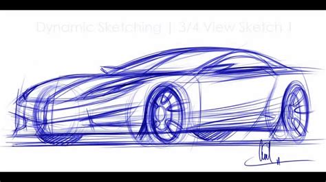 How to Draw Cars - Sketching a car in 3-4 View Vid 1 - YouTube